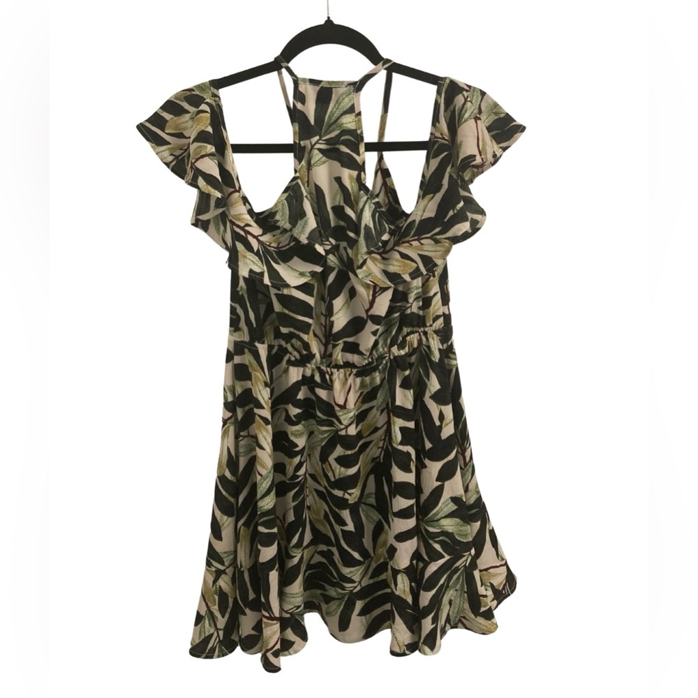 Tropical Mini Ruffle Green Dress Size S - Picture 6 of 15